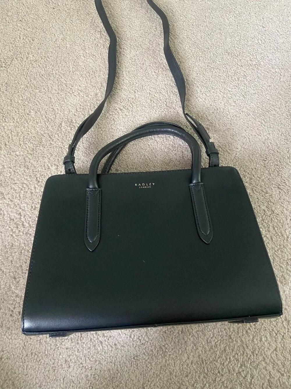 Radley London Black Smooth Leather Satchel Crossbody Bag